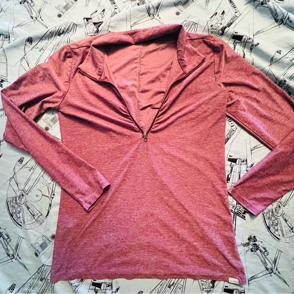 Eddie Bauer Women's Half Zip Pink Sweater - Picture 3 of 6